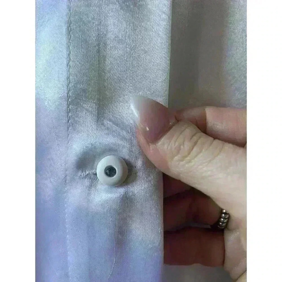 Vintage Cris Devi Crew Neck Cutout White Button Blouse Women Size 44 Xl - Picture 8 of 11